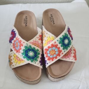 Arizona Jean Company Women's Colorful Crochet Slide Sandals